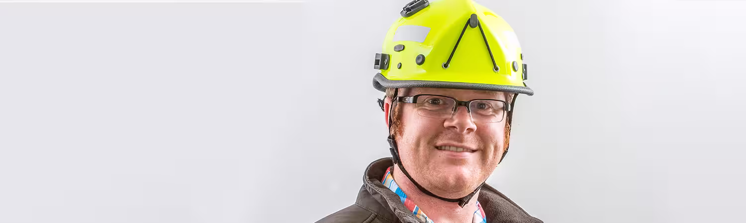 Person wearing a Yellow Model R5SL helmet from Pacific Helmets Lakeland