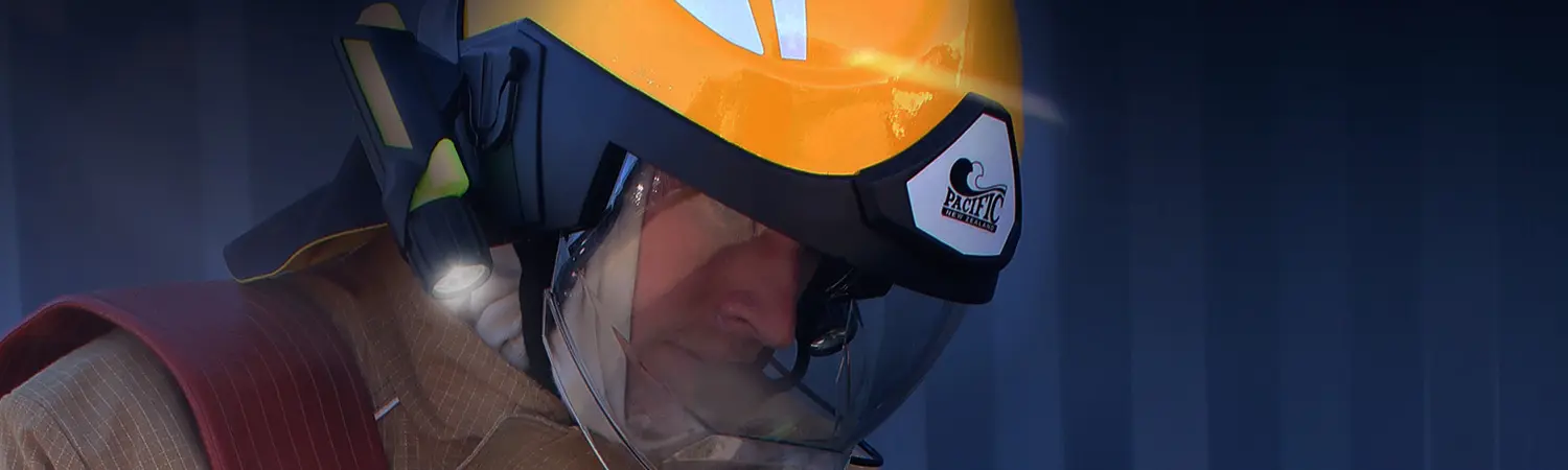 Close up of the F15 helmet