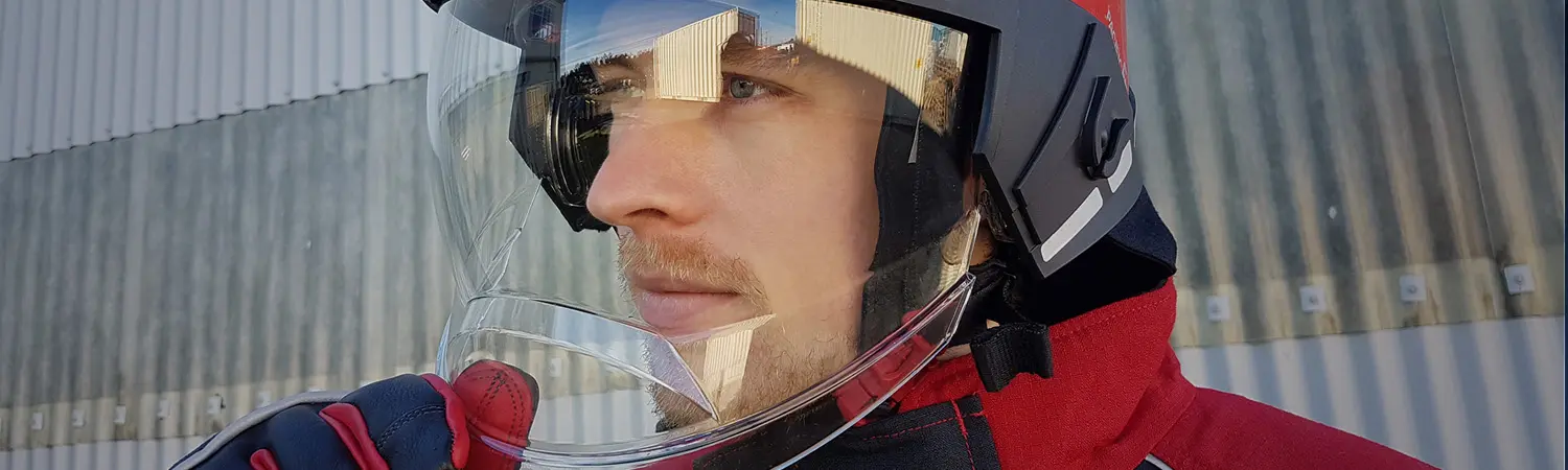 Fire Fighter wearing the F15