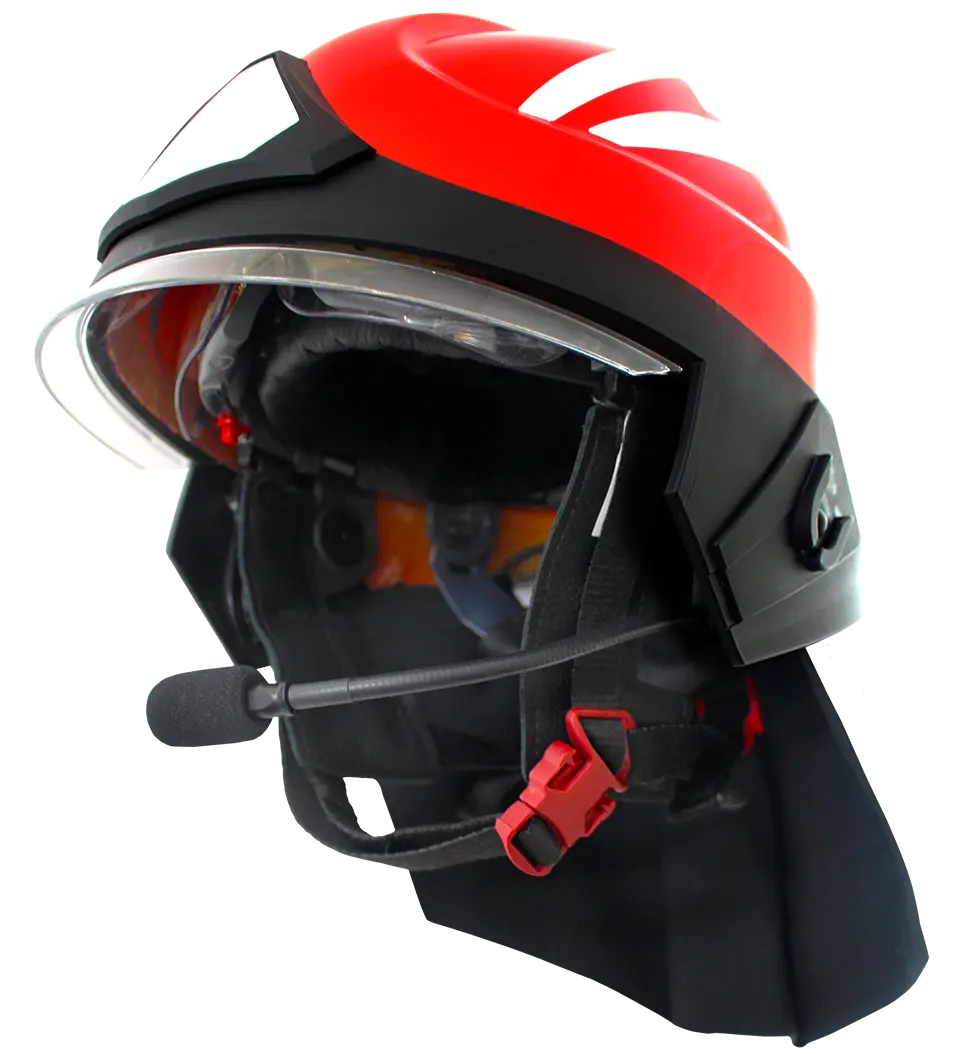 Model F15 Pacific Helmet from Lakeland Industries - Highlighting the 4Pt Chinstrap