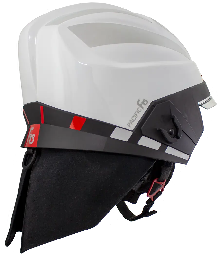 Model F15 Pacific Helmet from Lakeland Industries - Highlighting the neck protection