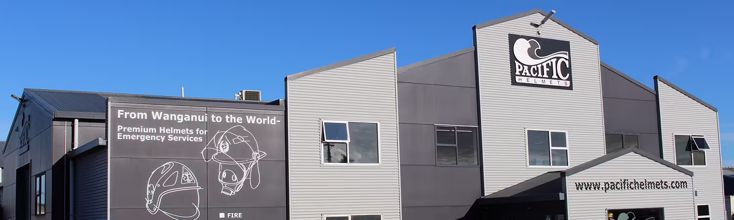 Offices with logo of Pacific Helmets on the top